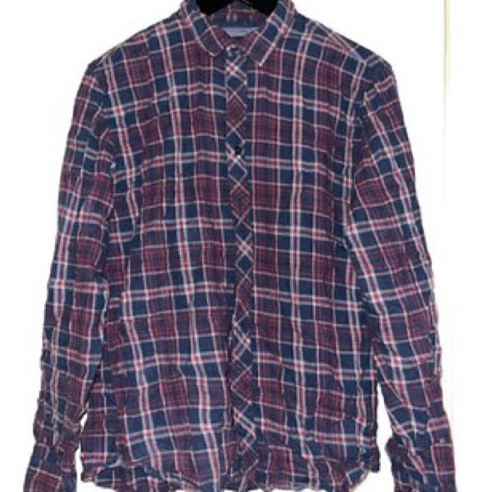 1991 by Cotton On Mens Flannel Red/Navy/White Check Button Down Shirt. Size M.